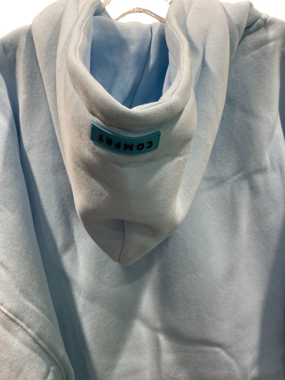 Comfrt Pastel Edit Zip-Up Hoodie S Baby Blue Casual Lounge Preppy Minimalist New - Picture 5 of 12